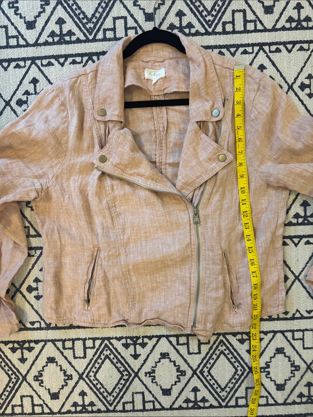 Lou & Grey Blush Pink Linen Moto Jacket - Picture 7 of 8